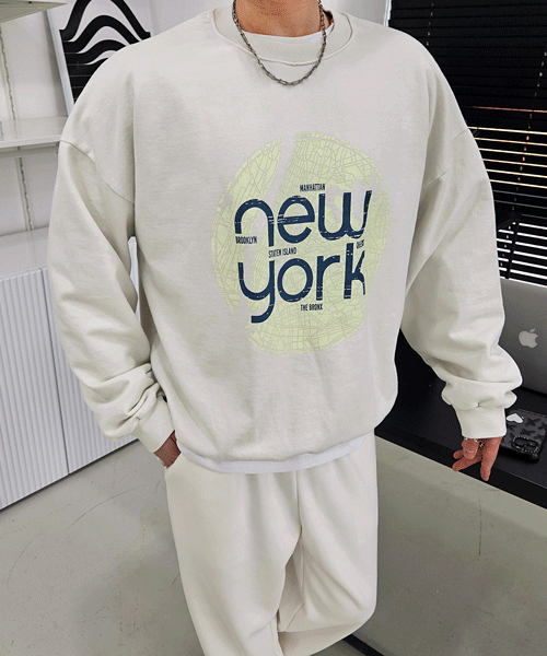 바이브 뉴욕 피그먼트 맨투맨 (3color)